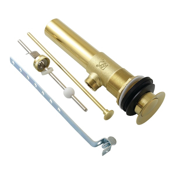 Brass PopUp Drain with Overflow, 22 Gauge, Polished Brass
